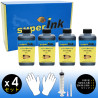 4x250ml Inchiostro superInk NERO (dye) per stampanti inkjet Epson