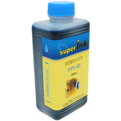 250ml Inchiostro superInk CIANO (dye) per stampanti inkjet HP