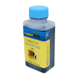 100ml Inchiostro superInk CIANO FOTO (dye) per stampanti inkjet HP