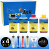 【(L)】Kit Risparmio Inchiostri superInk per HP (4 colori dye)